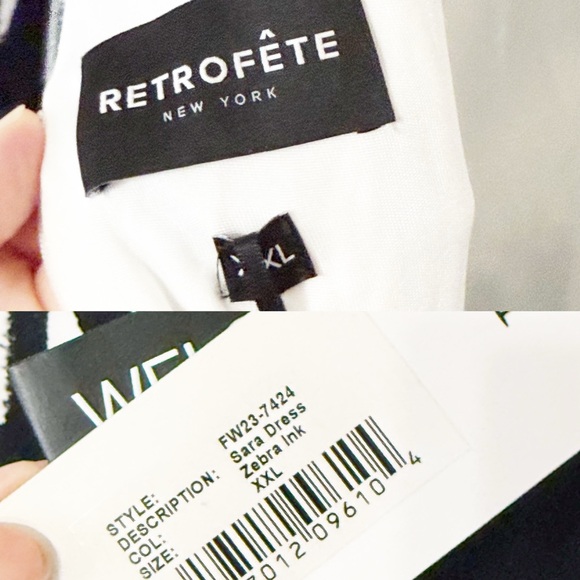 NEW Retrofete Sara Dress in Zebra Ink Open Back Ruffle Mermaid Hem Maxi Gown - Picture 11 of 14